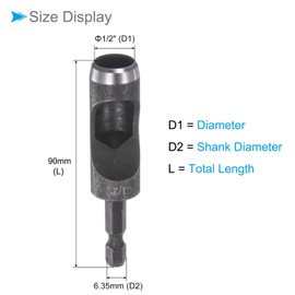 CoCud Leather Hole Punch, 1/2" Dia, High Carbon Steel Round Hollow Punch - (Applications: for Rubber Paper Soft Material)