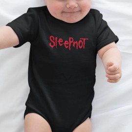 SMARTYPANTS Sleepnot Babygrow - Sleep Not Knot Slipknot Music Rock Heavy Metal Funny Baby Shower Baby Grow Romper Sleepsuit Bodysuit Infant Vest Gift Present (Black, 0-3 Months)