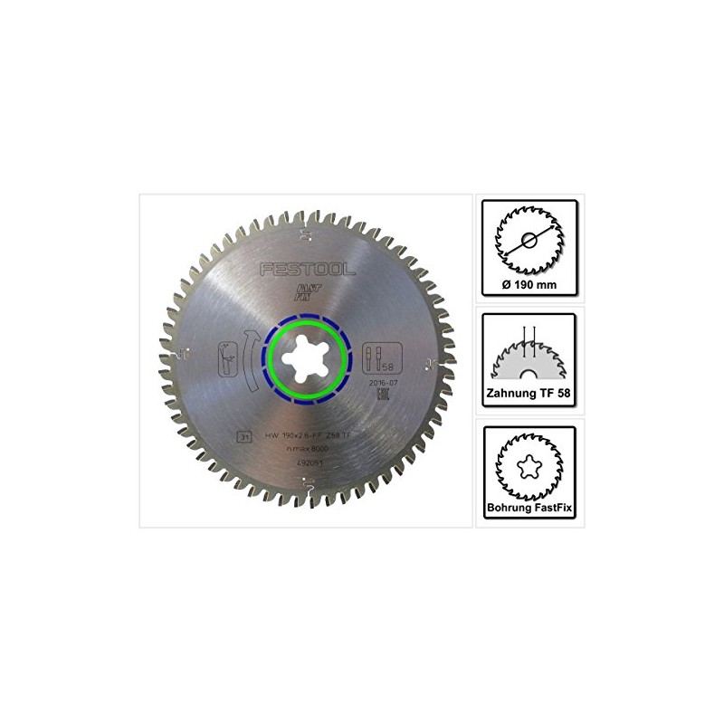 Festool 492051 Special Saw Blade Aluminium 190 x 2.6 FF