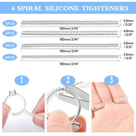 15-teilig Unsichtbarer Ringgrößenanpasser für lose Ringe, Silikon-Ringgrößen und -Resizer Clips zur Größenanpassung für Damen und Herren, Ringverkleinerer ohne Neuvermessung