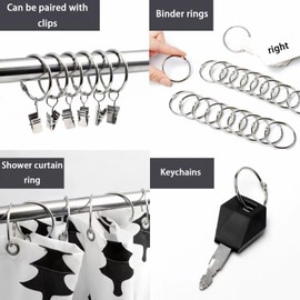 Shower Curtain Rings Hooks, 40 Pack,2.0 Inch Metal Chrome Finish Round Hooks for Bathroom Shower Curtain Rods, Used to Hang Shower Curtains or Curtains/Silver