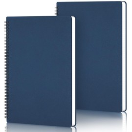 Yarotm Squared Paper Notebook A4-2 Pieces Spiral Notebooks 21x29.2cm - 100GSM Graph Paper Notepads A4-120 Pages Wirebound Notebooks - Squared Journal Notepad Dairy Writing, Dark Blue