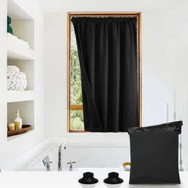 NICETOWN 100% Black Out Curtains 78 inch Long for Doorway, Travel Blinds Thermal Insulated Portable Blackout Window Treatments with Suction Cups for Bedroom/Living Room, 1 Panel, W52 x L78