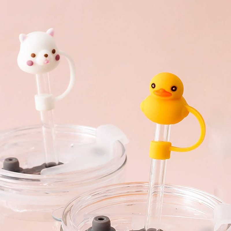 Lemonadeus Silicone 4PCS Straw Tips Cover Reusable Drinking Straw Tips