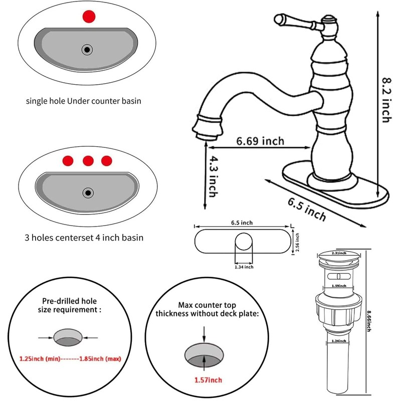 Bathroom Faucet Brushed Nickel GGStudy 360° Swivel Bathroom Vanity Faucet