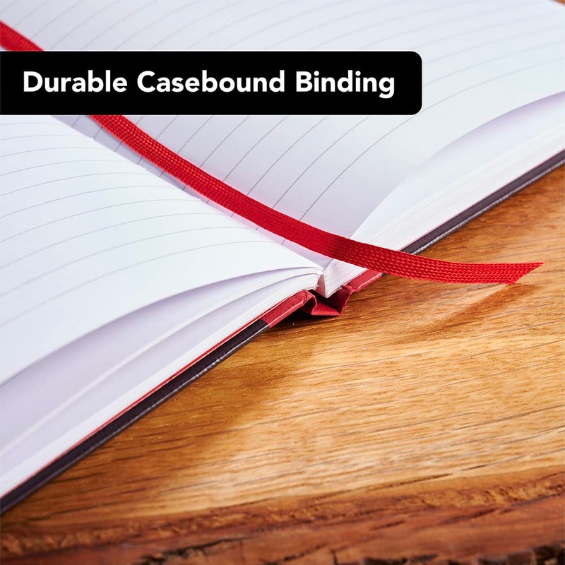 Black n' Red A4 Casebound Notebook - Plain