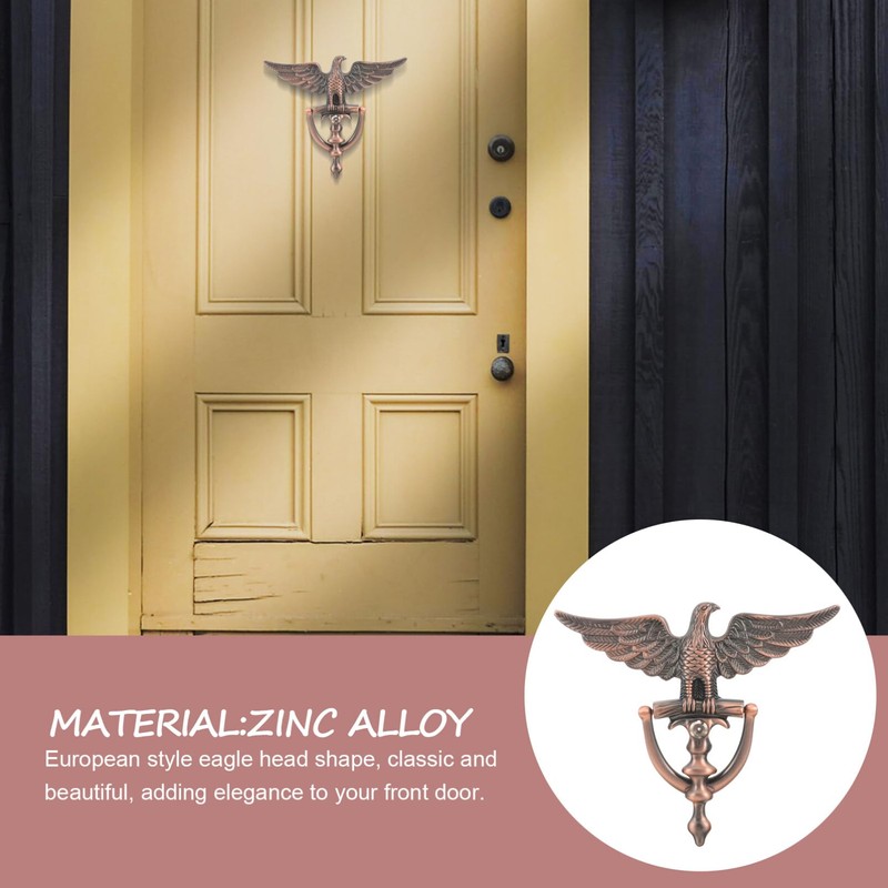 Uonlytech Door Knocker Rustic Eagle Head Front Door Knocker Security