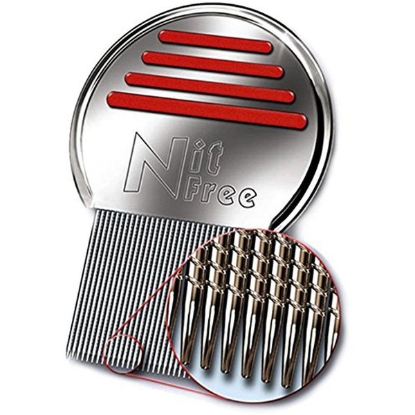 Nit Free Terminator Comb, Professional Stainless Steel Louse and Nit Comb for Head Treatment, Removes Nits, COLORS MAY VARY