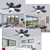 Kviflon 32 Inch Modern Ceiling Fans with Lights, Small Flush