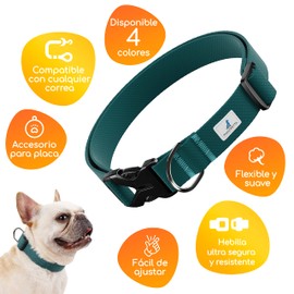 MASCRETTA Collar para Perro con diseño Ajustable de Algodón Compatible con Cualquier Correa. Collar para Razas Chicas, Medianas o Grandes. Collar para Perro y Gato. Dog Collar (Azul, S)