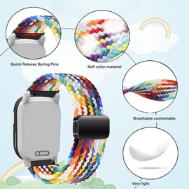 Issinlky Children's Nylon Braided Band Compatible with Xplora X6, Elastic Magnetic Buckle Band for Xplora X6 Play