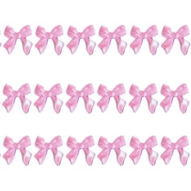 50 Pcs Pink Nail Charms Decorative Stunning Visual Effect Bow-Knot Nail Art Decors Manicure Jewelry for Nail Salon, Nail Art Accessories