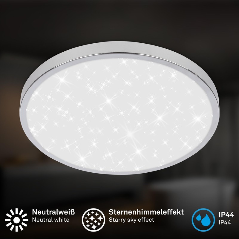 BRILONER - LED Bathroom Ceiling Light with Indirect Light, IP44
