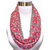 Fuchsia & Gray Leopard & Polka Dot Infinity Scarf