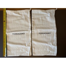 SALVATORE FERRAGAMO New Logo Drawstring Dust Bag Shoe Bags 17" X 8"  Set Of 2