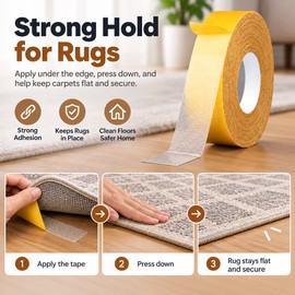 Double Sided Adhesive Tape for Carpet Fixing – Waterproof Mesh Filament Tape for Home Repairs and Bookbinding