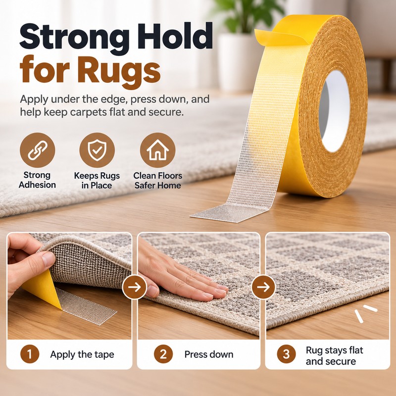 Double Sided Adhesive Tape for Carpet Fixing – Waterproof Mesh
