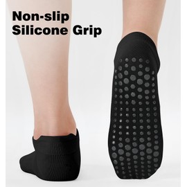 Saniripple 7 pairs Pilates Socks with Grips for Women Yoga Ankle Non Slip Barre Hospital Socks Gym Workout blackwhitegraypinkpurplebeigelightbrown