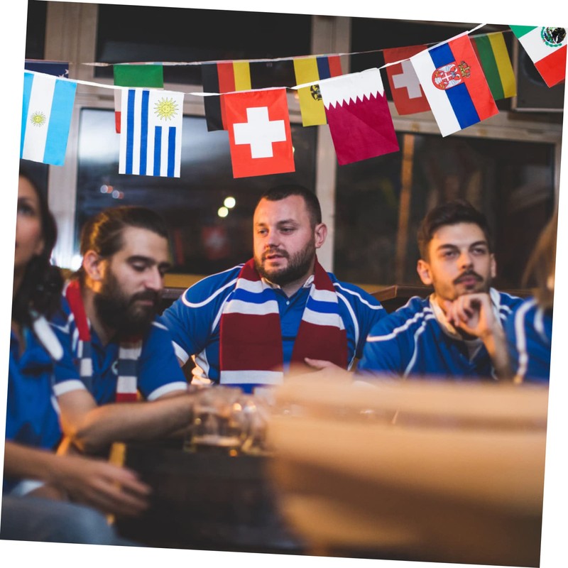 Kisangel 3pcs 32 String International Flags 32 Countries String Flags