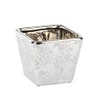 Napco 22079 Electroplated Square Ceramic Planter/Cache Pot, Silver