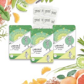 Aroma Stickers Original Blend Edition - 100% Natural Essential Oil Scented - Aromatherapy Stickers for Face Mask & Pillow (12 Stickers/pc) -Personal Aroma/Energizing (Energize, Pack of 3)