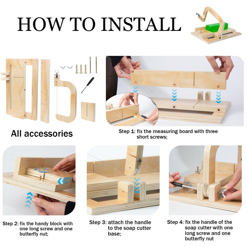 Adjustable Wire Soap Cutter, Wooden Soap Cutters for Soap Making