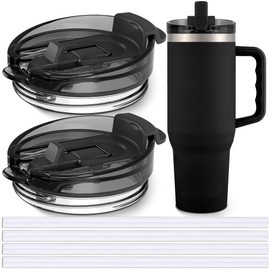 Jmoe USA 40 oz Replacement Lid For Yukon Fit Forty Tumbler With Handle | 2 in 1 Straw Lid | Made of BPA Free Tritan Plastic | 100% Leakproof Design | Dishwasher Safe (2-Pack)