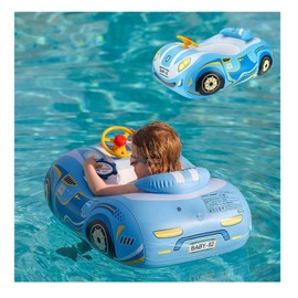 Baby Pool Float 3D Car Floaties for Toddlers 1-2 Baby Heavy Duty Infant Pool Float Swim Float Kids Floaties for 12+ Months 1 Year Old Swimming Pool Floats Kids Swim Floaties for Toddlers 1-4 Boy Girl