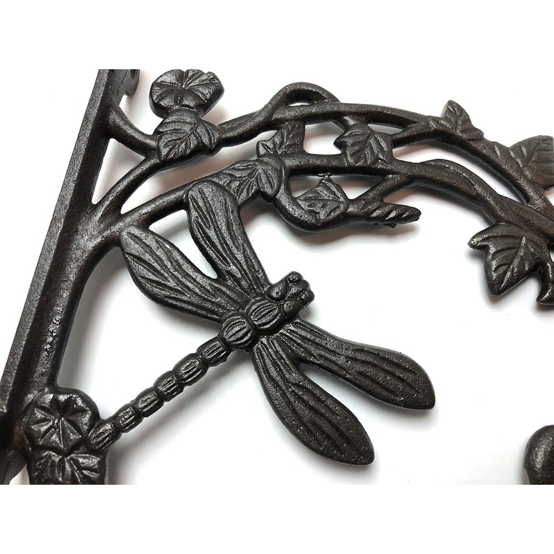 Oakcrafts Small Antique Iron DRAGONFLY Plant Hanger