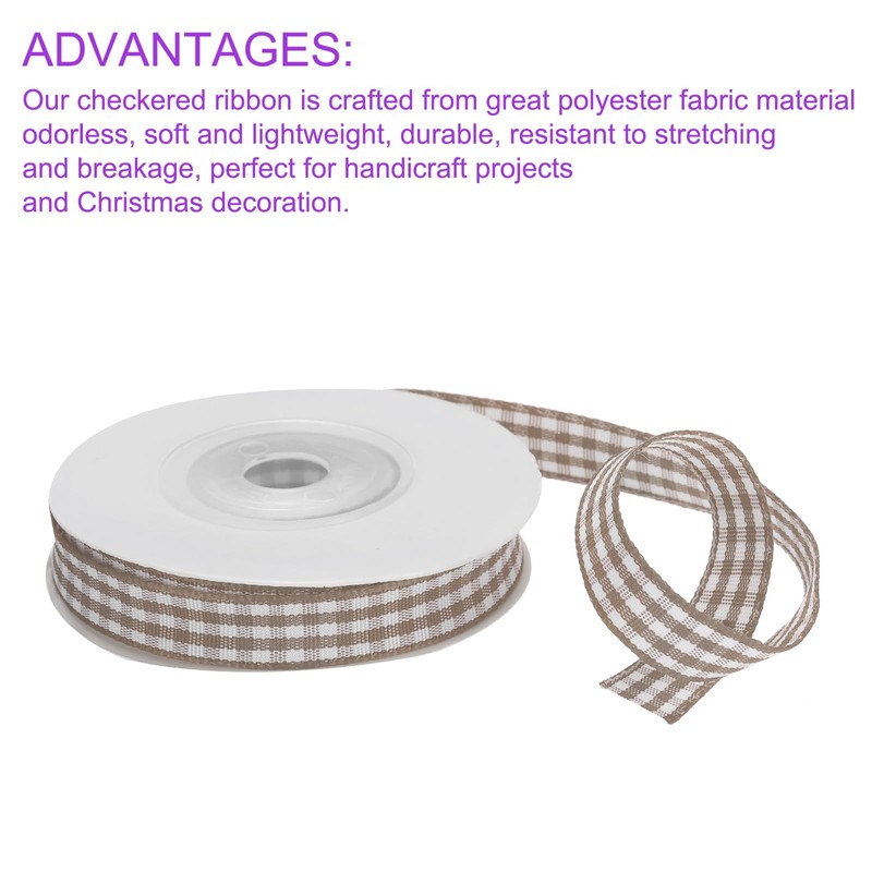 DMiotech 3/8 Inch 10 Yards Gingham Ribbon, Checkered Ribbon Plaid
