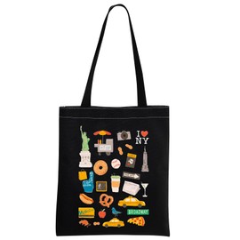 New York Tote Bag NYC Tote New York Bag NYC Gift New York Vacation Tote New York Shopping Bag (I LOVE NY Black)