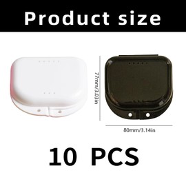 Pack of 2 Braces Box, Denture Box, Prosthesis Box & Bit Box, Braces Box for Safe Storage of Tins or Braces, Ideal Solution for Retainer Case (Black & White)
