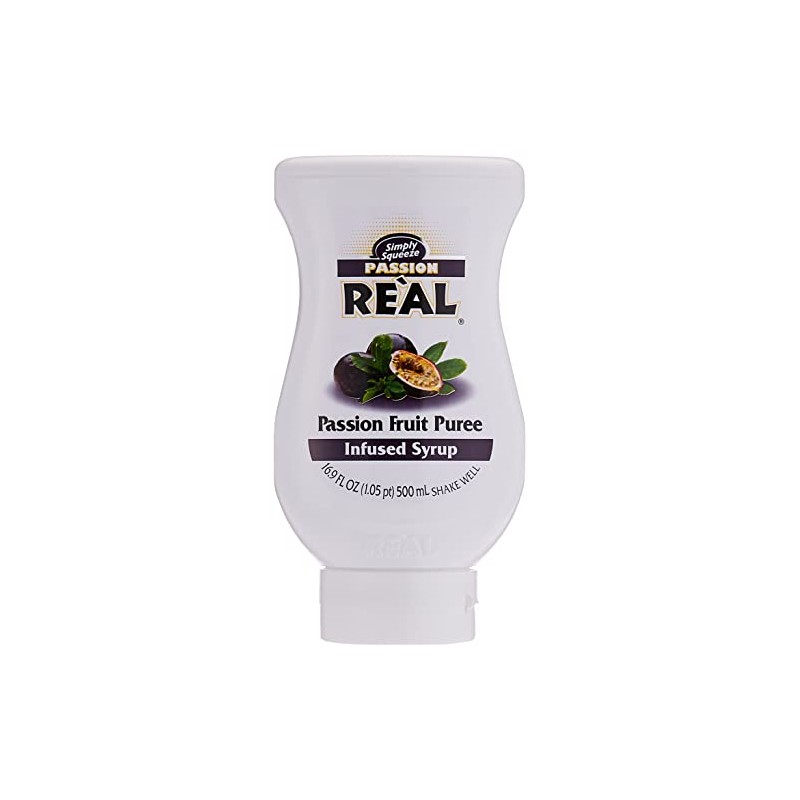 Real Infused Exotics Passion Fruit Puree Infused Syrup, Vegan Friendly,