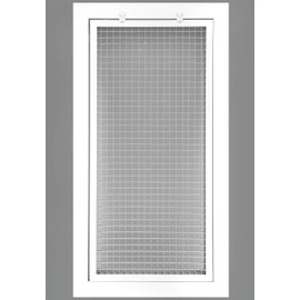 HVAC Premium 10'' x 22'' Cube Core Eggcrate Return Air Filter Grille for 1'' Filter - Aluminum - White [Outer Dimensions: 12.5'' x 24.5]