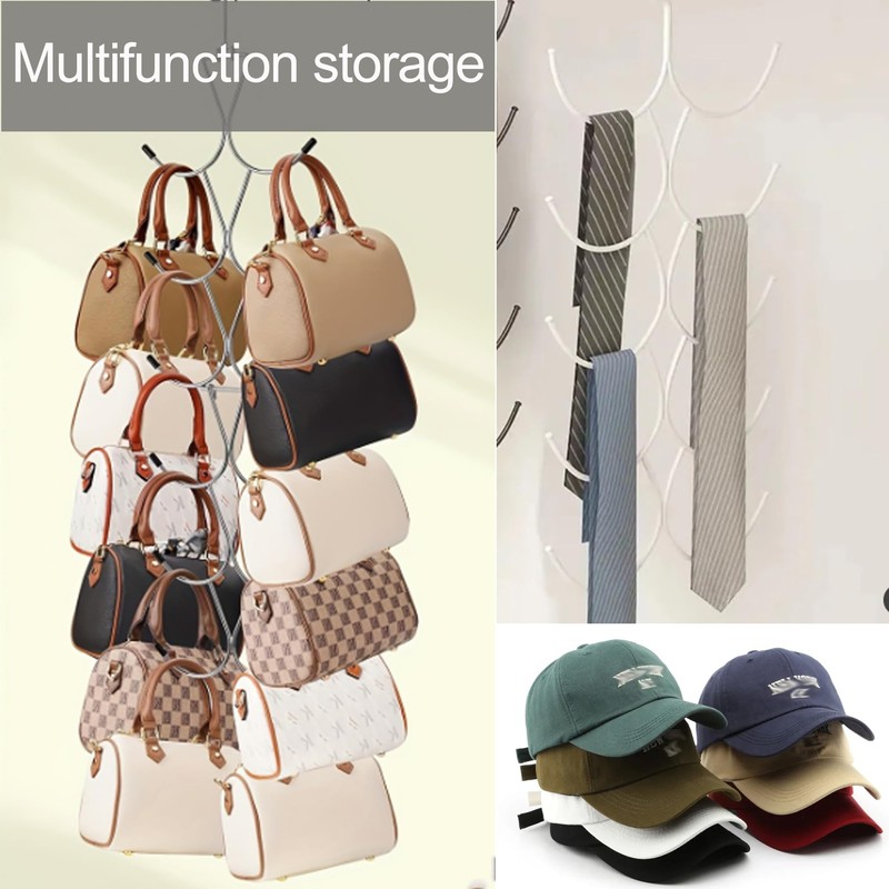 1 Pack Scarf Holder with 12 Compartments, Scarf Hangers, Scarf