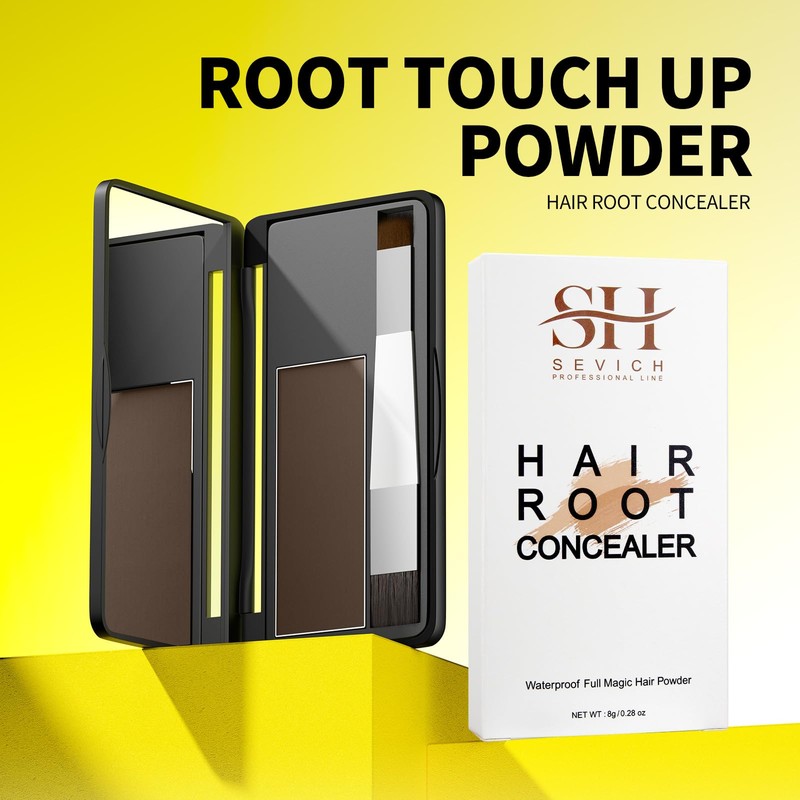 SEVICH Root Touch up, Hairline Powder with Brush, Instantly Conceals