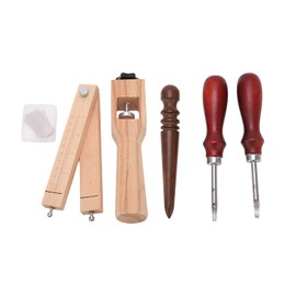 Belt Cutter Adjustable Hand Leather Strip Cutter with Edge Braveler, Polisher and 5 Blades, DIY Leather Craft Cutting Tool