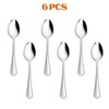 Dinner Spoons Set of 6, E-far 7.9 Inch Stainless Steel