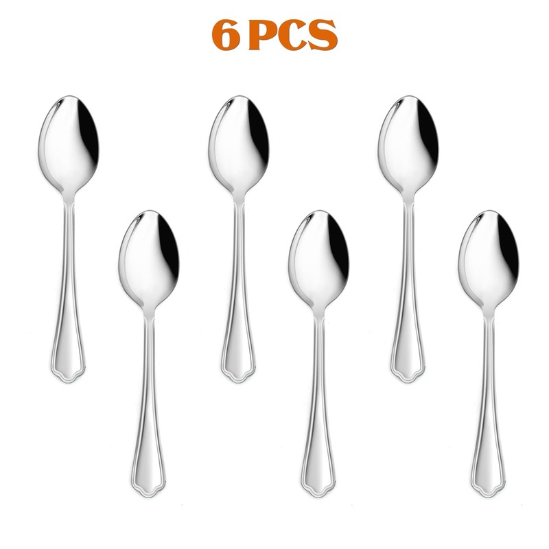 Dinner Spoons Set of 6, E-far 7.9 Inch Stainless Steel
