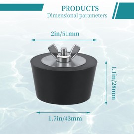 2 inch Universal Pool Rubber Plugs,Winter Expansion Rubber Plugs for Swimming Pool,Skimmer Rubber Plugs for Above Ground Pool-2pcs