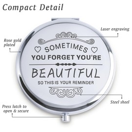 Compact Mirrors for Woman for Woman, Graduation Gifts for Her Women Girls, Unique Gift for University College Medical High School 2025 Class Female Graduate, Inspirational Presents for Mothers Day