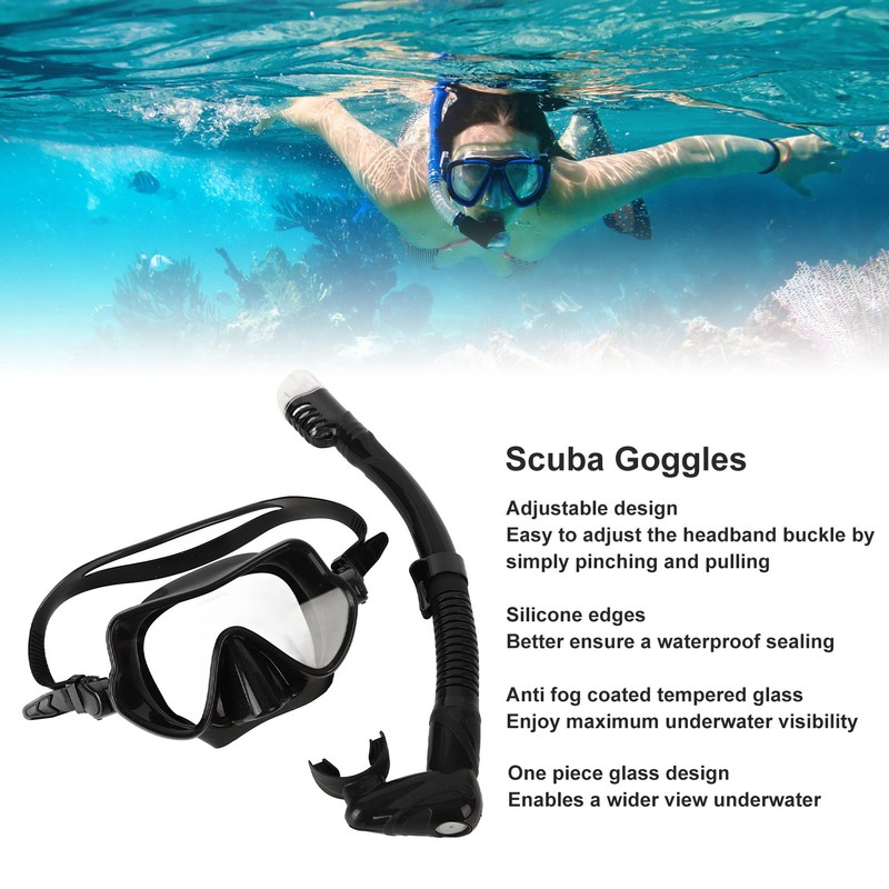 Snorkel Diving Goggles Portable Folding Silicone Full Dry Top Snorkel