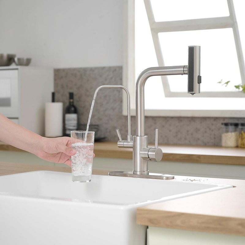 Kitchen Faucets with Water Filter and Pull Down Sprayer,Waterfall Kitchen