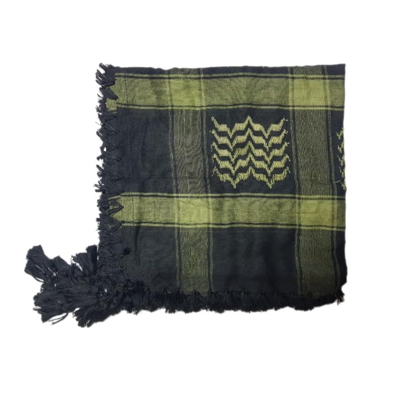 Retro Seventy2 Olive Green and Black Palestinian Shemagh Scarf with