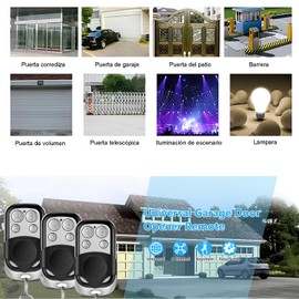 5PZ Mando Garaje Universal,Mando Codigo Fijo 4 Canales 433 MHz,Copiador para Puerta de Garaje Cochera,Control Remoto Inalámbrico Automático,para Puerta de Garaje Universal programable