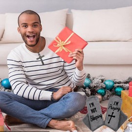 HIGHTERTON 4pcs Christian Gifts for Men - Inspirational Religious Gift for Catholic Baptism, Birthday Faith Presents Set for Male with Socks,Necklace,Braclet,Keychain