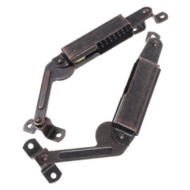 COOLHIYA 2pcs Support Hinge Chest Hinges Lid Support Stay Hinges Lid Stay Locking Hinge Lid Hinges Heavy Duty Lid Hinges for Chest Cabinet Door Hardware Box Iron Red Ancient