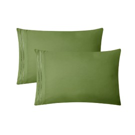 Clara Clark Pillow Cases King - Ultra Soft Pillow Cover, Lightweight Microfiber Pillow Cases Set of 2 - Envelope Closure Pillowcases, Calla Green.