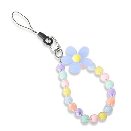 Cell Phone Wrist Lanyards for Women Beaded Phone Strap Cell Phone Chain Wristlet Bead Cell Phone Rope Beaded Flower Bracelet Strap for Phone Accessories Lanyard Strap Wrist Friends Birthday Gift Ideas