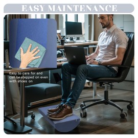 Daneey Foot Stool under Desk, Foot Rest under Desk for Office Use, Foot Rest for Under Desk at Work, Footrest with 3 Adjustable Heights for Car & Office, Duaable Oxford Cover, Easy to Clean